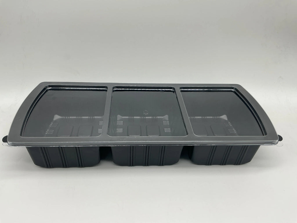 3 COMPARTMENT MEAT TRAY 50 BASE &50 LID