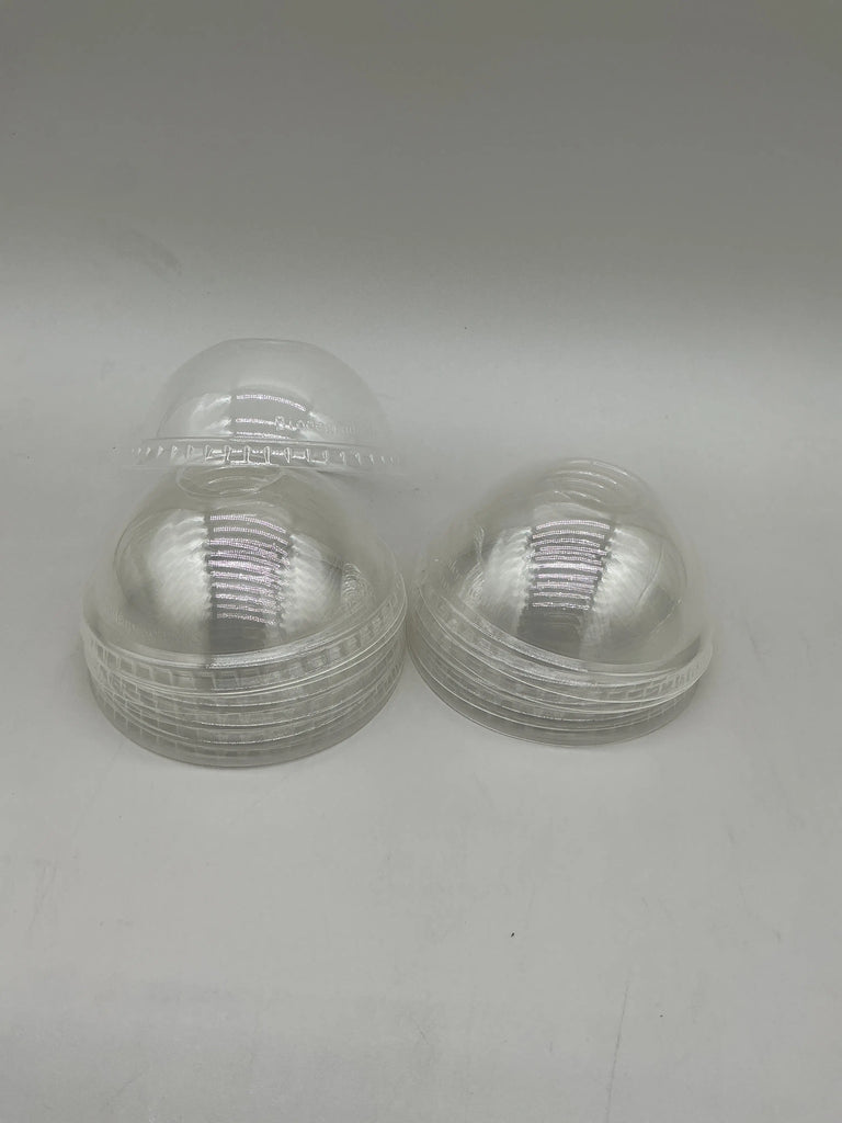 PLA DOME LID 98MM CLEAR WITH ROUND HOLE FITS 14-24 OZ CUP