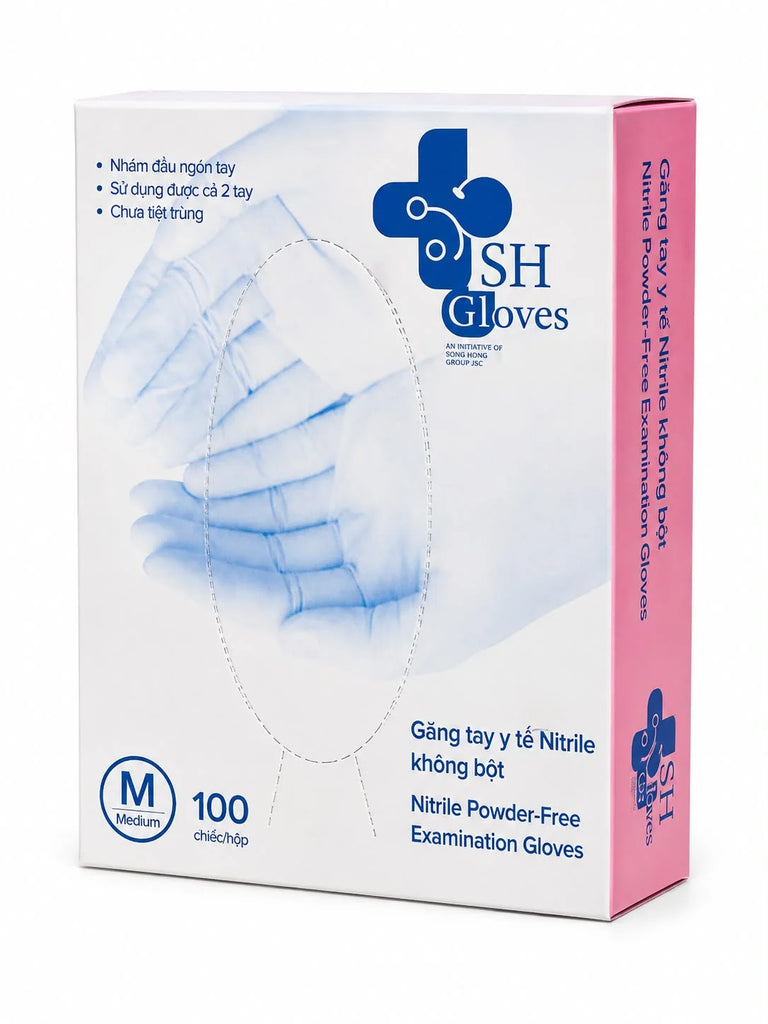 NITRILE POWDER FREE EXAMINATION GLOVES M - SH GLOVES