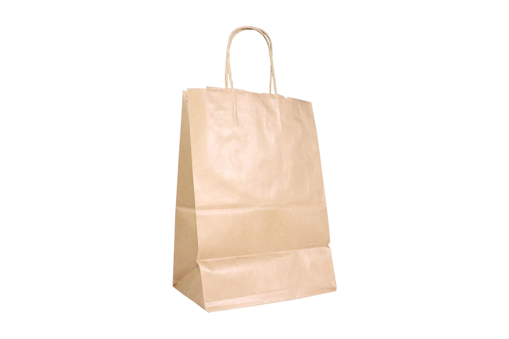 #4 Paper Bags With Twisted Handle-Kraft-Medium W8"xB5"xL11"