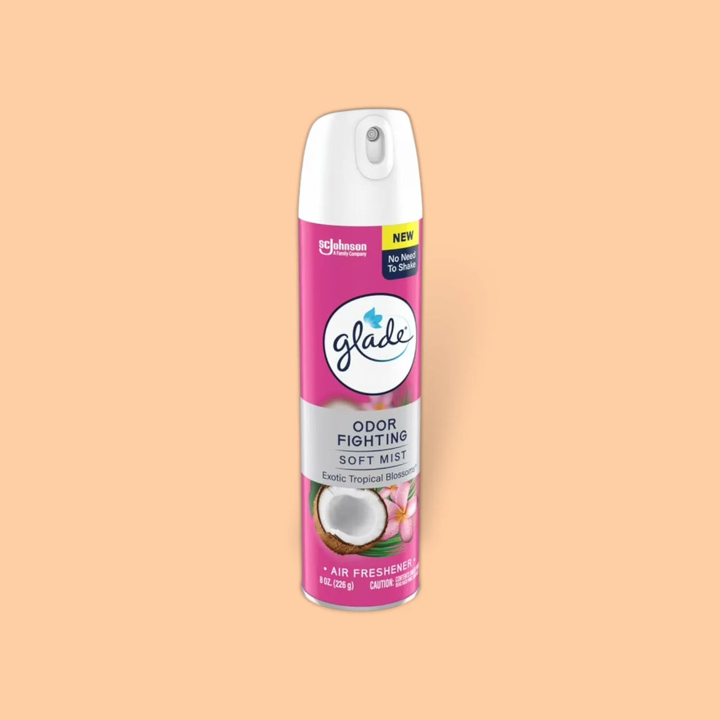 GLADE ODOR FIGHTING SOFT MIST EXOTIC TROPICAL BLOSSOMS SCENT 8 OZ