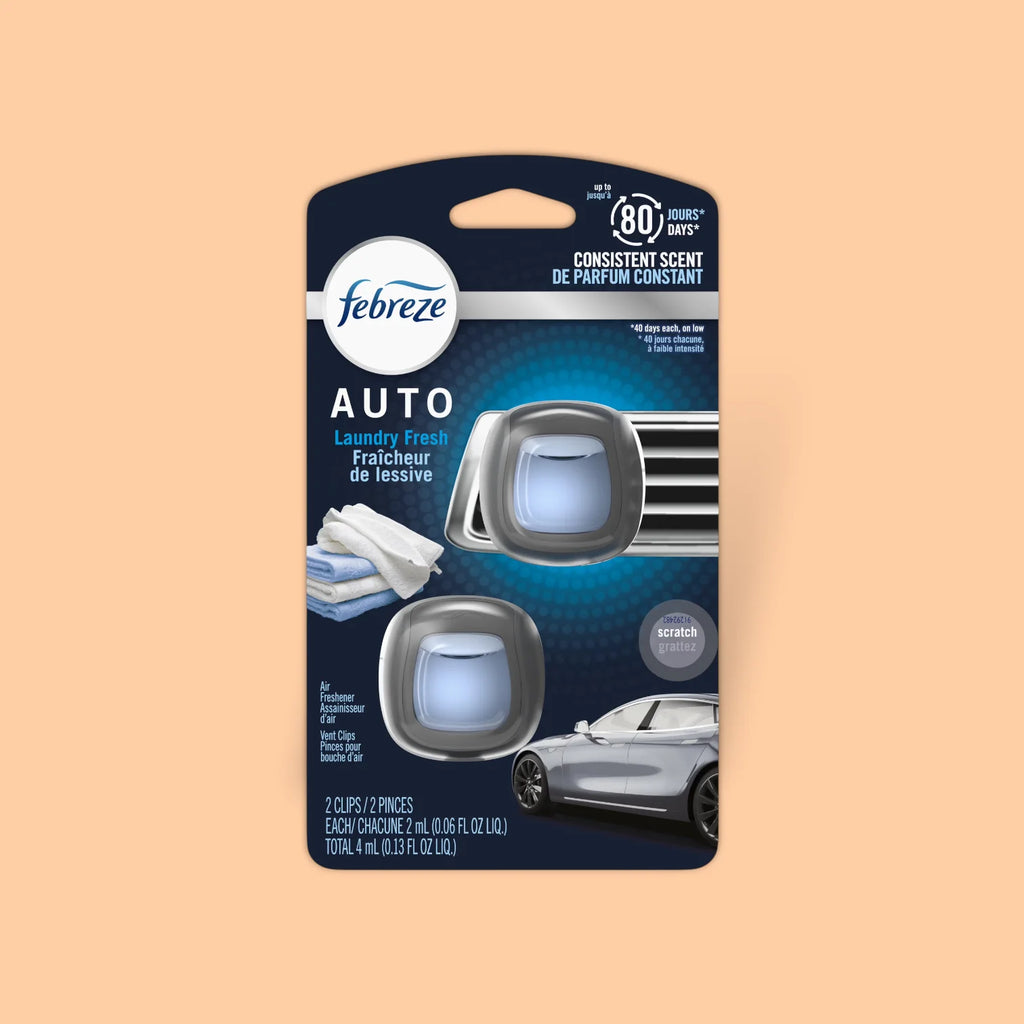 FEBREZE CAR VENT CLIP LAUNDRY FRESH 8 PCS