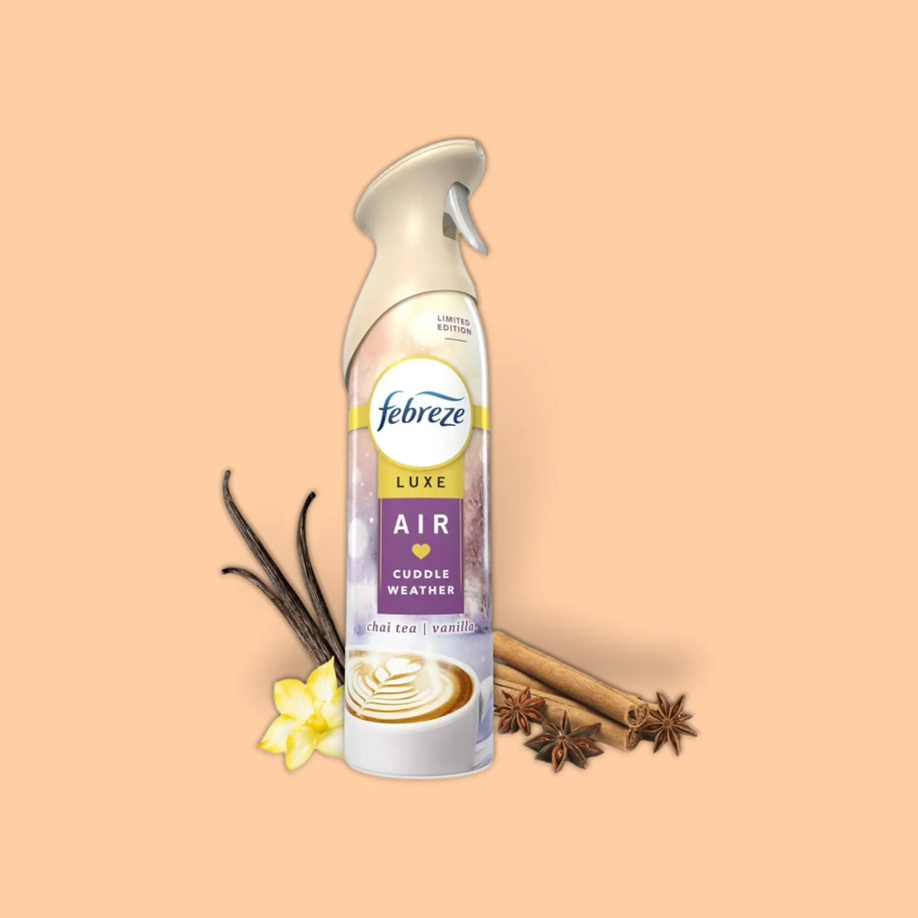 FEBREZE LUXE AIR CUDDLE CHAI TEA & VANILA SCENT 8.8 OZ