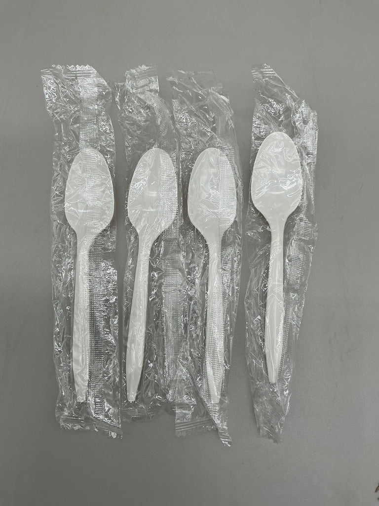 MEDIUM WEIGHT WHITE PP INDIVIDULLY WRAPPED SPOON
