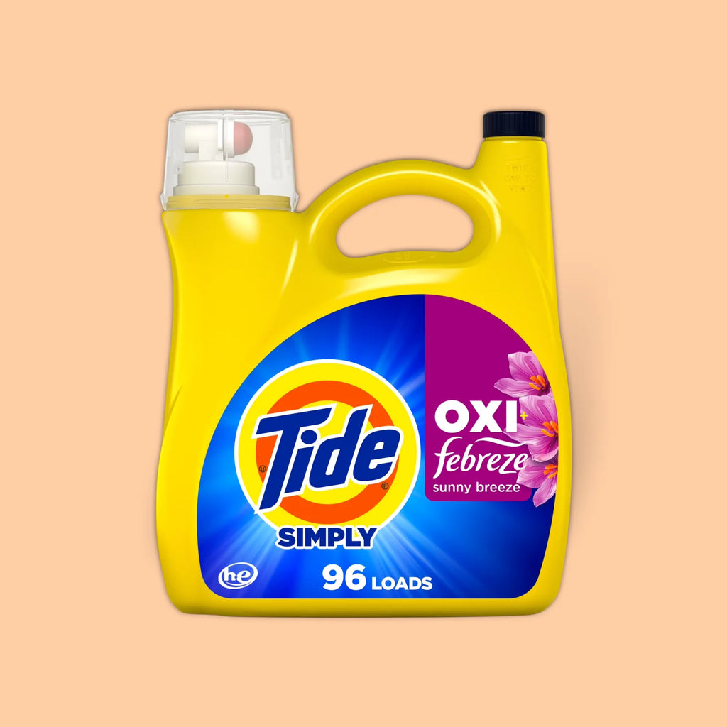 TIDE SIMPLY OXI BOOST + FEBREZE LIQUID LAUNDRY DETERGENT 117 FL OZ