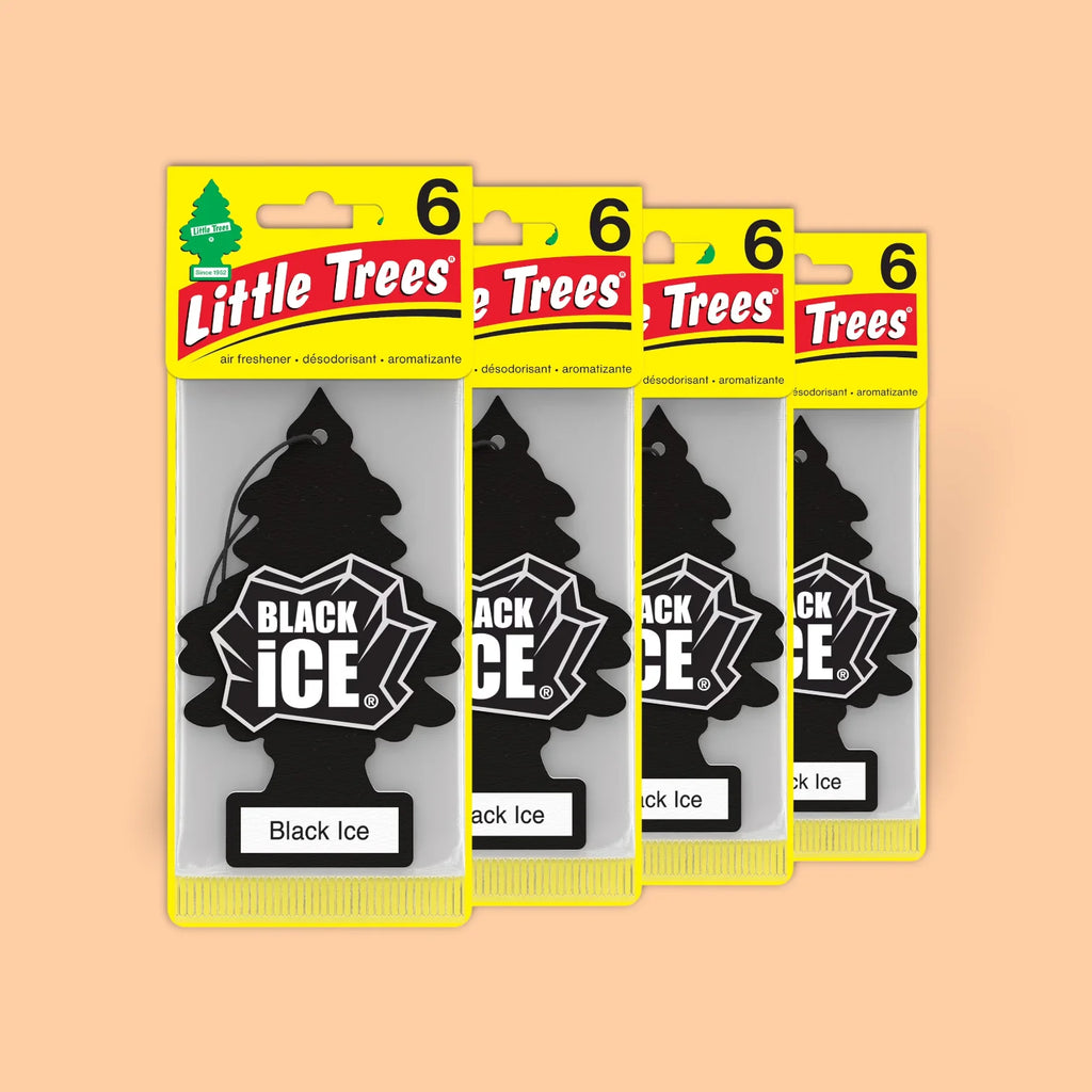 LITTLE TREES AIR FRESHENERS - BLACK ICE 24 PCS