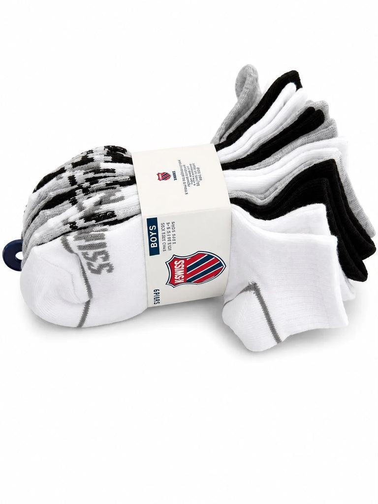 K- SWISS 10 PAIRS OF SOCKS BOYS SIZE 6-8