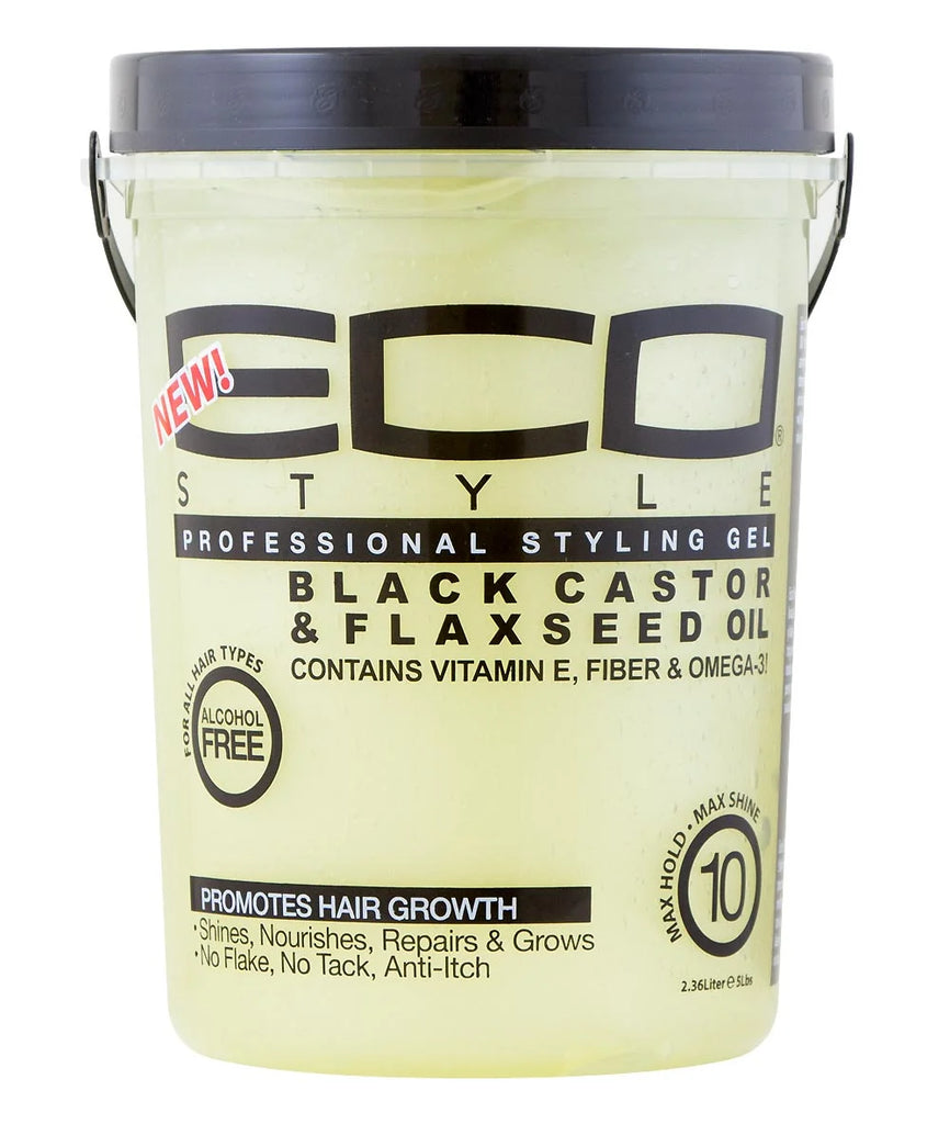 ECO STYLE HAIR GEL BLACK CASTOR AND FLAXSEED OIL 80 FL OZ