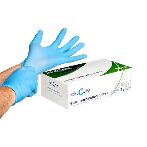 NITRILE EXAMINATION GLOVES LARGE - TAKECARE