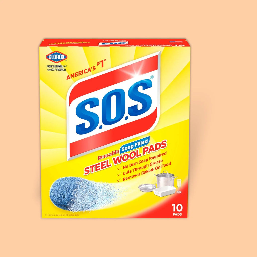 SOS SOAP PADS STEEL WOOL 10 PCS