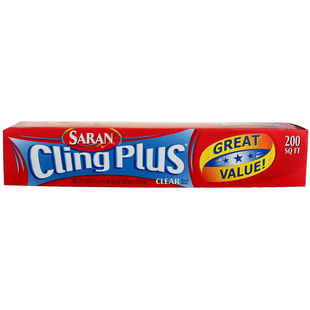 CLING PLUS CLEAR PLASTIC WRAP 200 SQ FT6 - SARAN