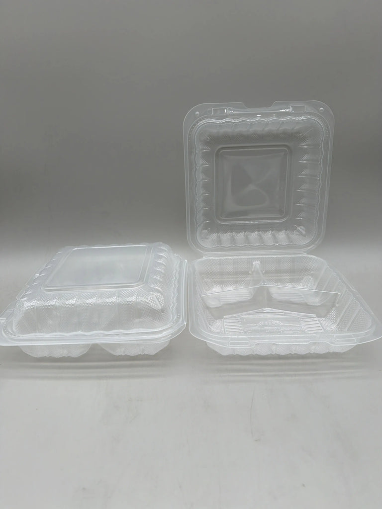 8*8*3 COMP PP CLEAR HINGED FOOD CONTAINER