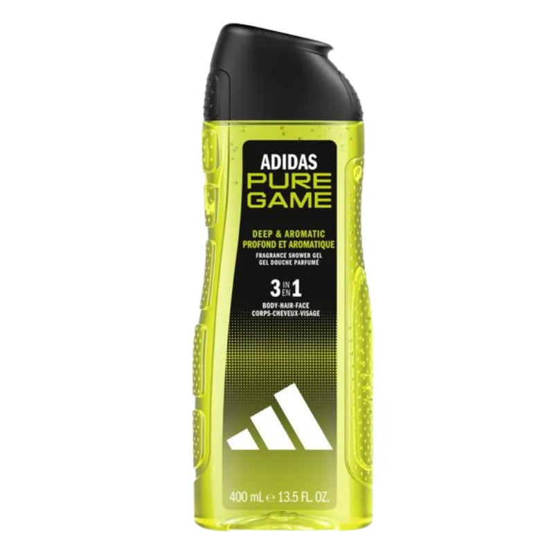 ADIDAS SHOWER GEL 3 IN 1 BODY/HAIR/FACE PURE GAME SMOKY WOODS 400 ML
