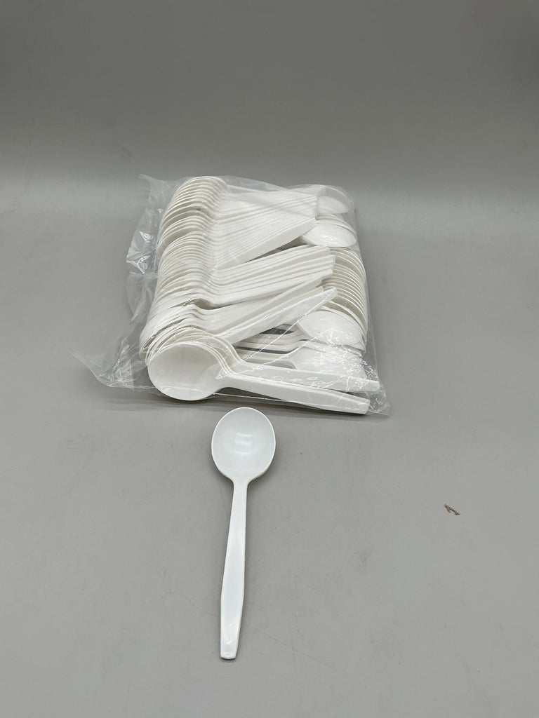 HEAVY WEIGHT PLOYPROPYLENE WHITE SOUP SPOON