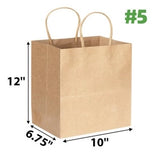 10" * 7" * 12" #5 KRAFT PAPER BAG WITH TWIST HANDLE