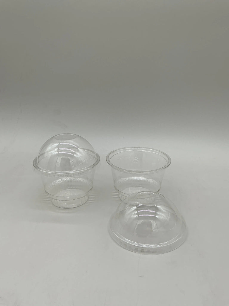 8 OZ - 98 PET WITH NO HOLE DOME COLD CUP WITH LIDS