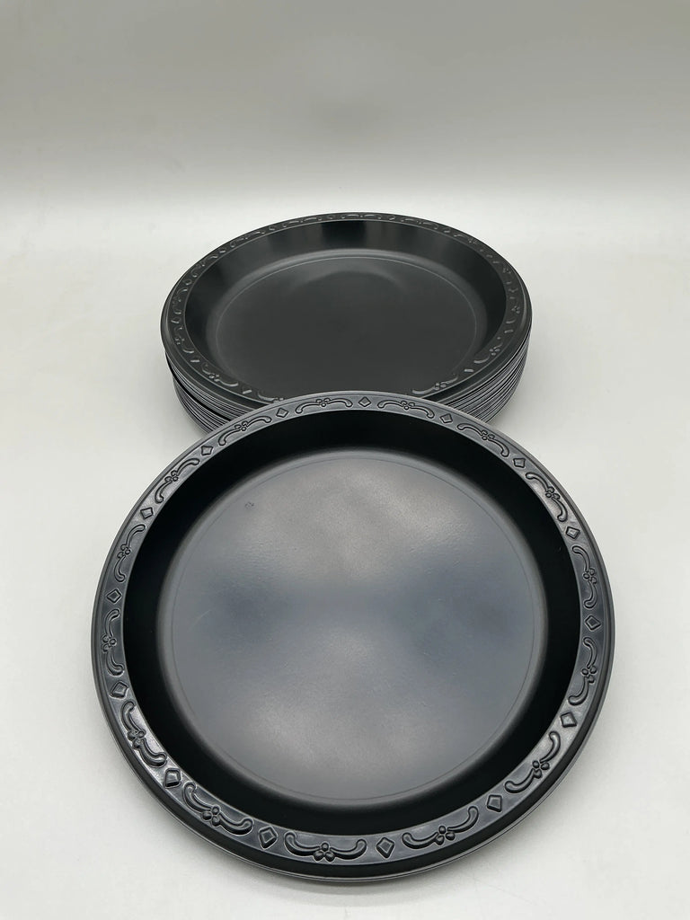 9" BLACK PLATE 1 COMPARTMENT MINERAL FILLD PP - VWG EARTH