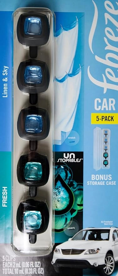FEBREZE CAR FRESHENERS 5 CLIPS PAK