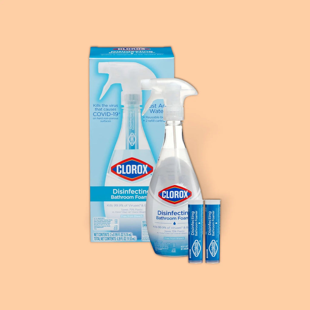 CLOROX BATHROOM FOAMER CLEANING STARTER KIT CLEAN MIST SCENT 50 OZ/ 2 REFILLS