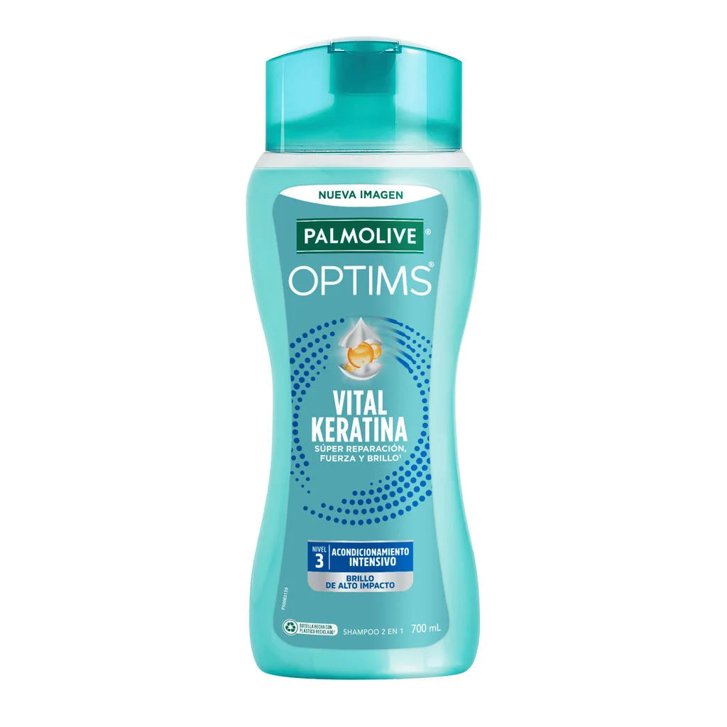 PALMOLIVE OPTIMS VITAL KERATINA 2 IN 1 SHAMPOO 700 ML
