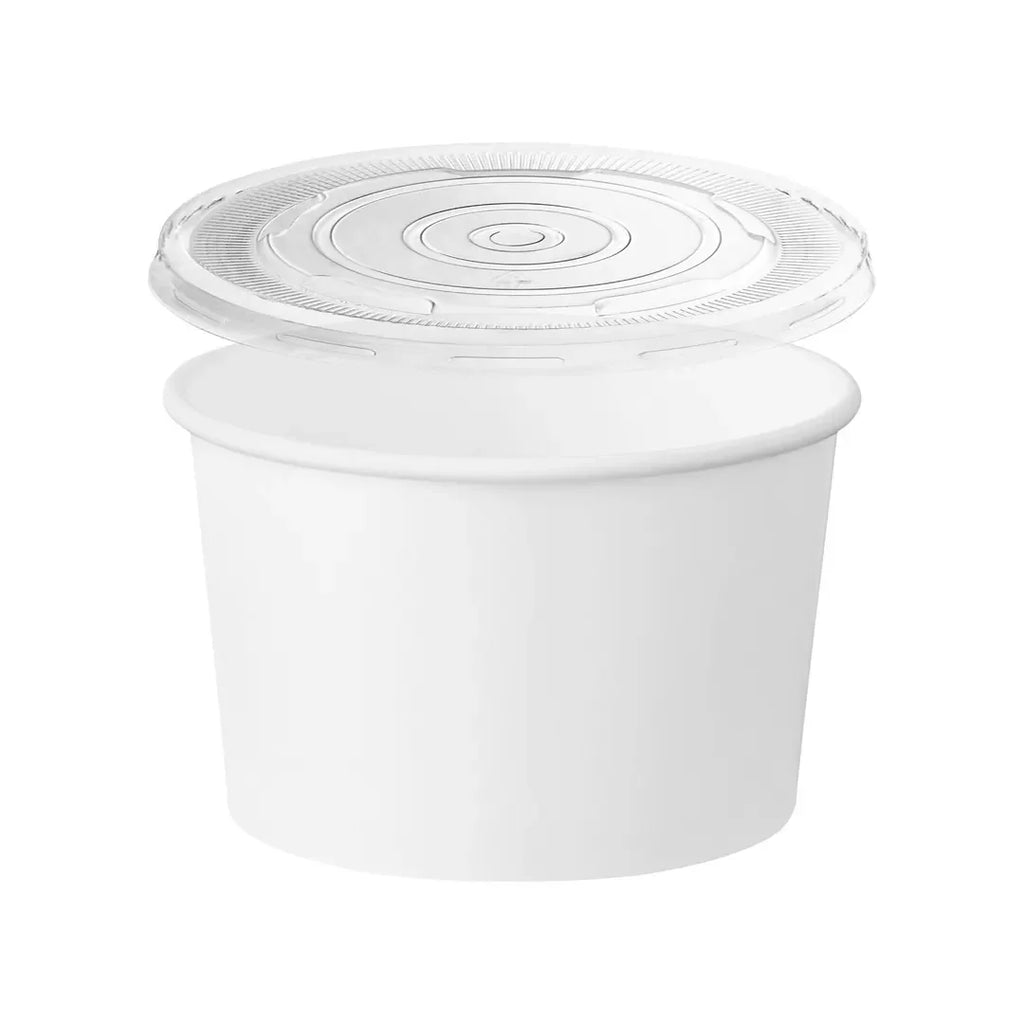 8 OZ WHITE PAPER SOUP CUP WITH PP LID