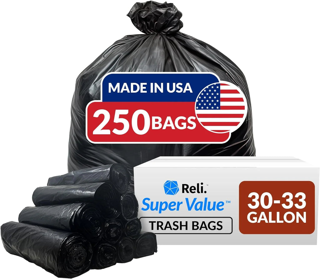 BLACK 33 GAL TRASH BAGS - GENERIC