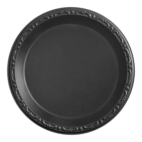 7" PLATES MINERAL FILLED PP, BLACK - VERDE