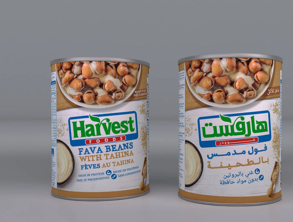 HARVEST FAVA BEANS WITH TAHINA 400 G CAN