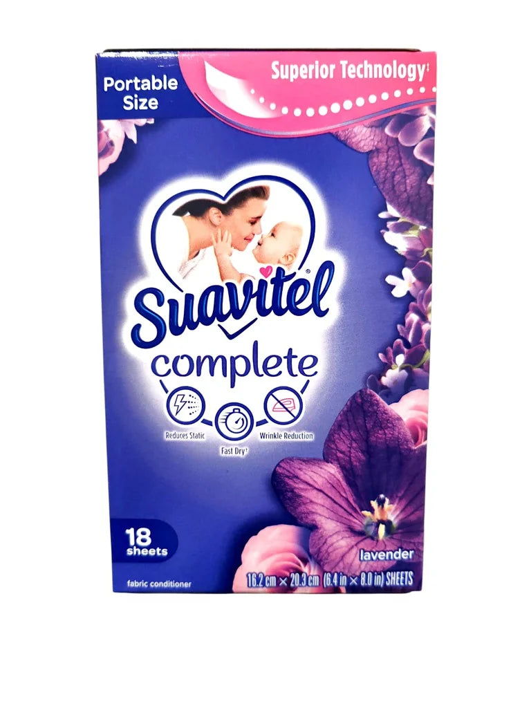 SUAVITEL COMPLETE DRYER SHEETS SUN MORNING FABRIC SOFTENER  18 SHEETS