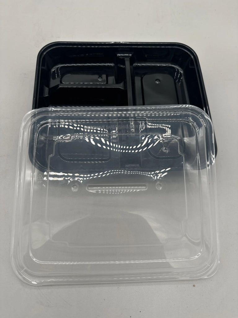 34 OZ (3 COMP) PP RECTANGULAR FOOD CONTAINER W/LID