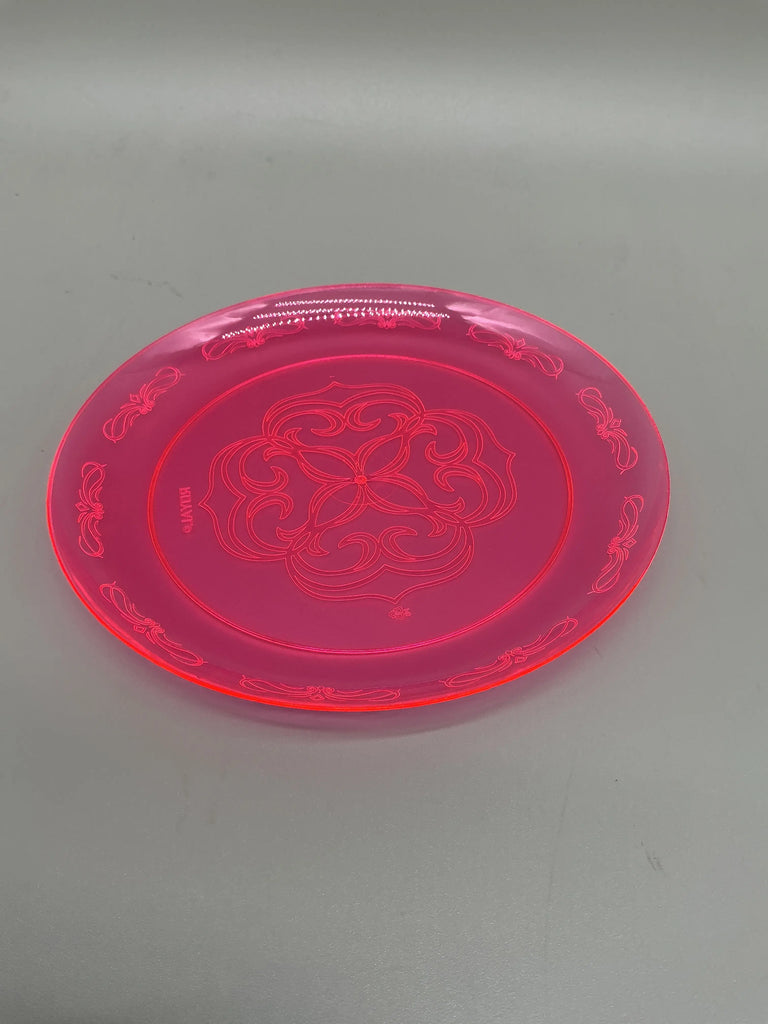 6" RED CLEAR SCROLL PLATES