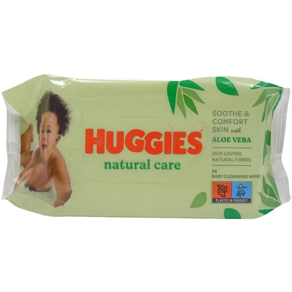 HUGGIES NATURAL CARE SOOTHES AND COMFORTS SKIN ALOEVERA WIPES 56 PCS