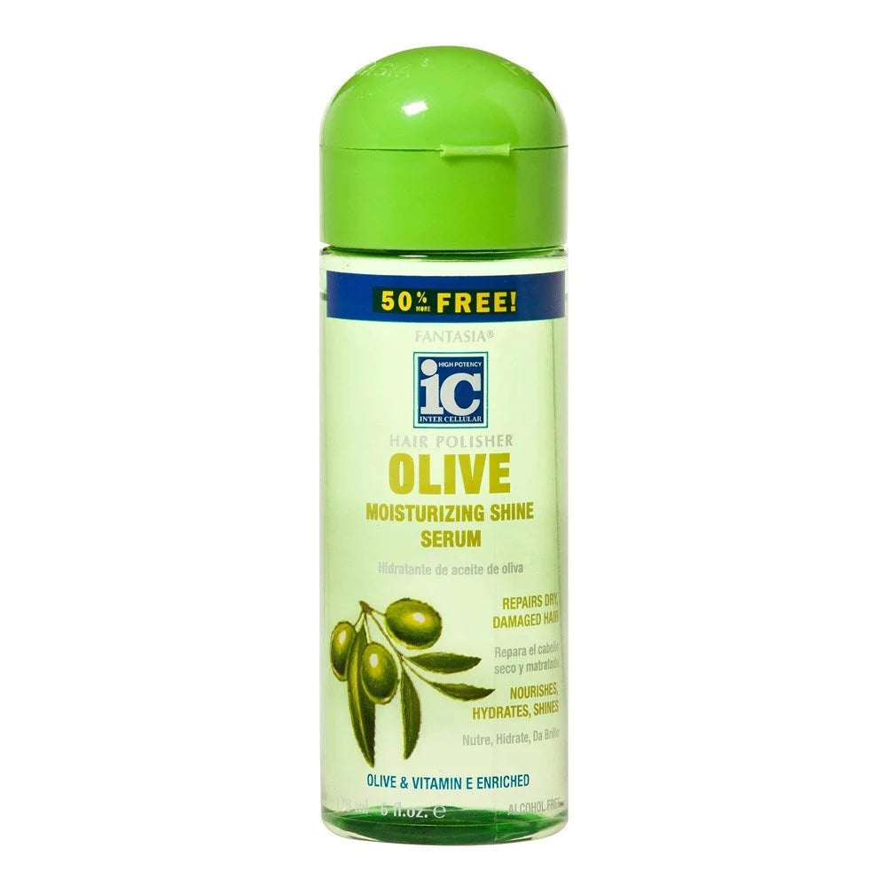 IC HAIR POLISHER OLIVE MOISTURIZING SHINE SERUM 6 OZ