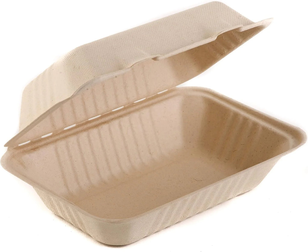 9*6*1 HINGED BAGASSE FOOD CONTAINER