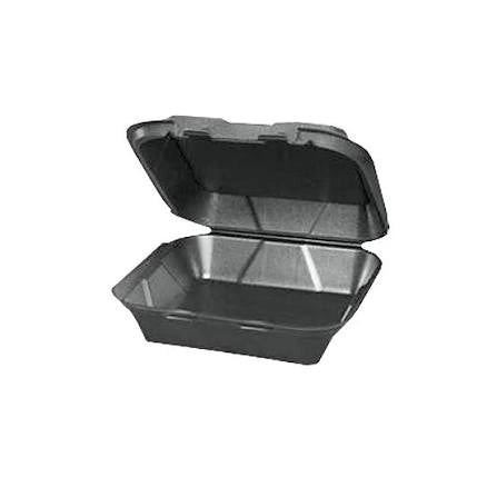 BLACK FOAM FOOD CONTAINER 9*9 1 COMP 200PCS
