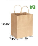 #3 KRAFT PAPER BAG WITH TWIST HANDLE 8"*4.5"*10.25 100gms