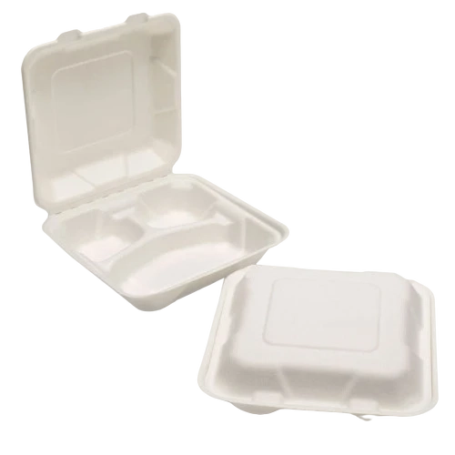 9*9*3 COM CONTAINER BAGASSE WHITE - ROYAL