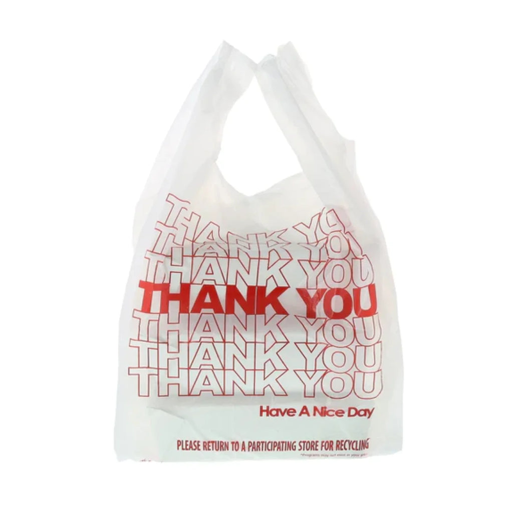 12" * 7" * 22"T-SHIRT CARRY OUT BAGS WHITE 17 MIC