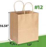 13" * 6" * 16" #12 KRAFT PAPER BAG WITH TWIST HANDLE
